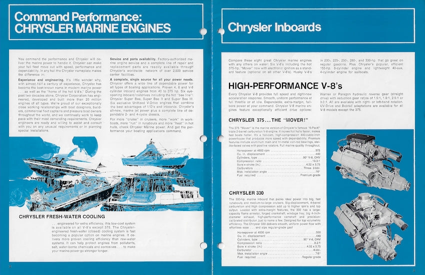 Chrysler 1973 Inboard Engines Brochure