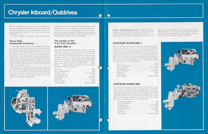 Chrysler 1973 Inboard Engines Brochure