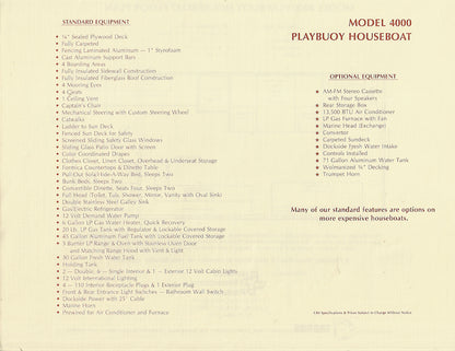 Playbuoy Houseboat 4000 Brochure