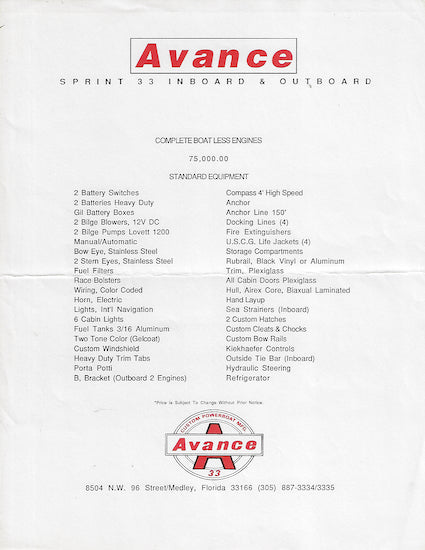 Avance 33 Brochure