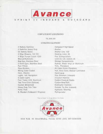 Avance 33 Brochure
