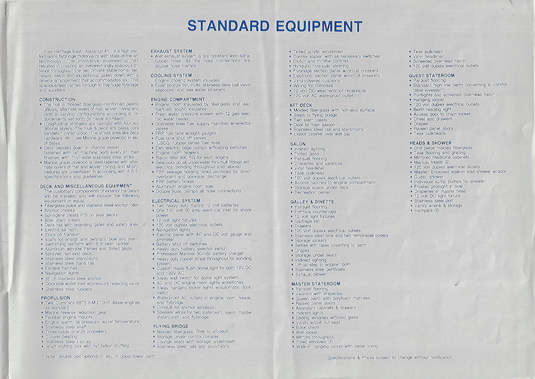 Aquarius 41 Brochure