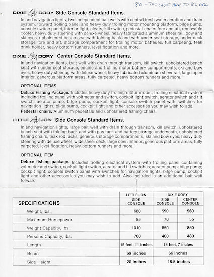 Alcom Dixie Dory & Little John Brochure