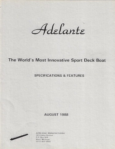 Alma Adelante Sport Deck Specification Brochure