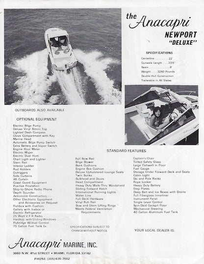 Anacapri Newport Brochure
