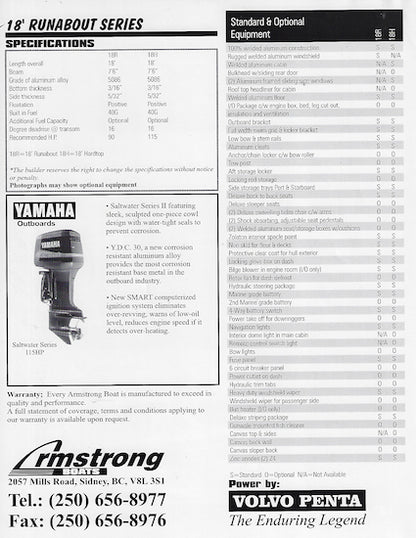 Armstrong 18 Runabout Series Brochure