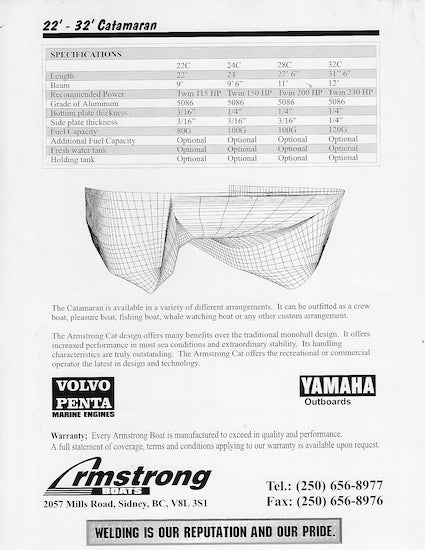 Armstrong Catamaran 22/32 Brochure