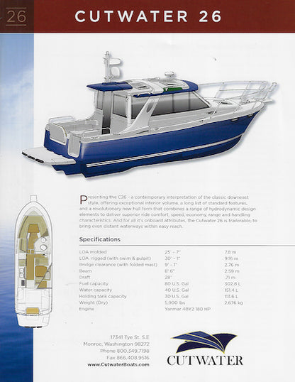 Cutwater 26 Specification Brochure