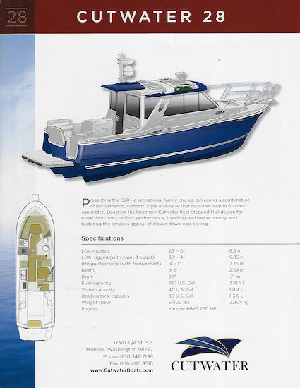 Cutwater 28 Specification Brochure
