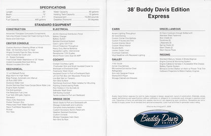 Buddy Davis 38 Express Specification Brochure