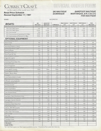 Correct Craft 1988 Nautiques Brochure
