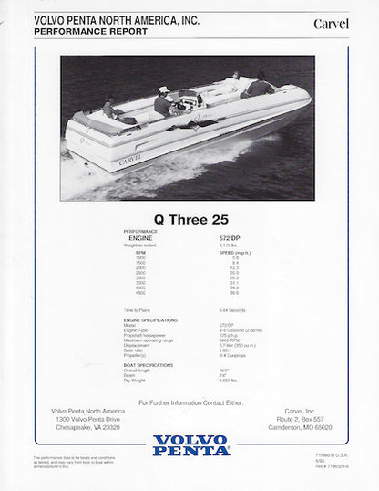 Carvel Q Three 25 Deck Cruiser Brochure Package