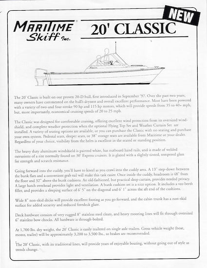 Maritime Skiff Classic 20 Brochure