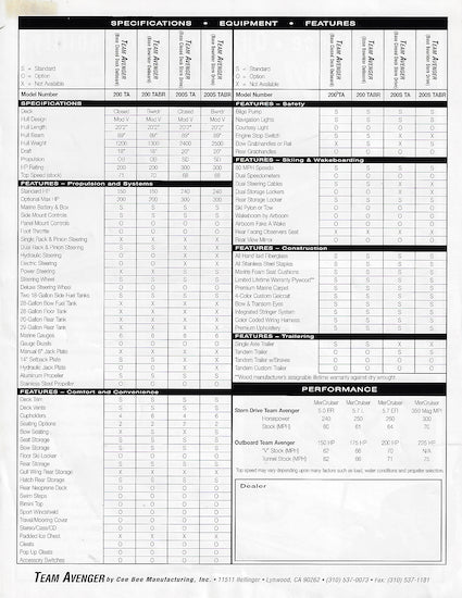 Avenger Brochure