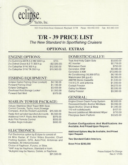 Eclipse TR-39 Brochure Package