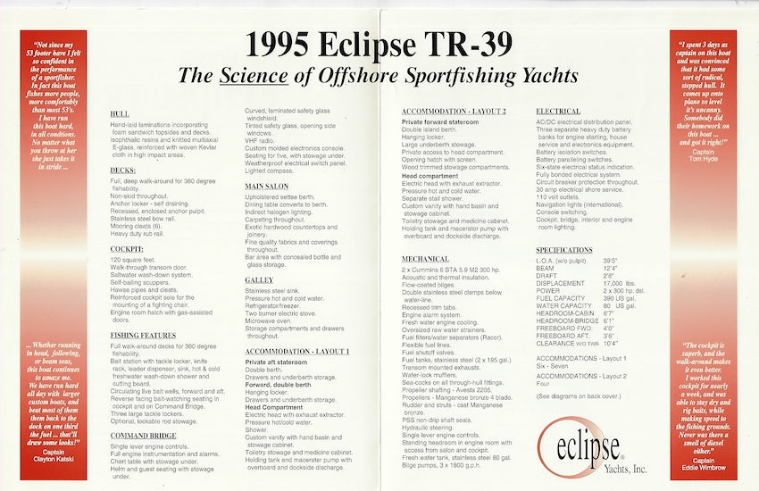 Eclipse TR-39 Brochure Package