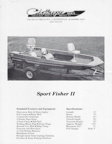 Challenger Sport Fisher II Brochure