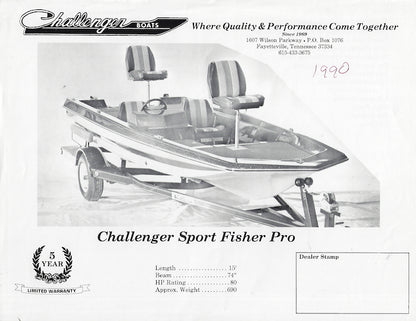 Challenger Sport Fisher Pro Brochure