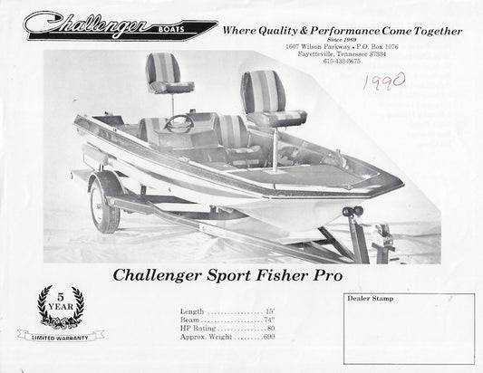 Challenger Sport Fisher Pro Brochure