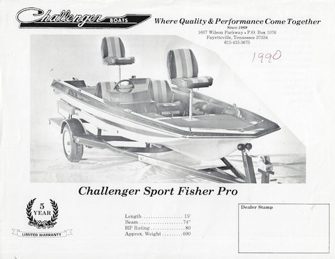 Challenger Sport Fisher Pro Brochure
