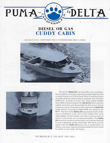 Delta 25 Cuddy Cabin Brochure