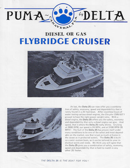 Delta 25 Flybridge Cruiser Brochure