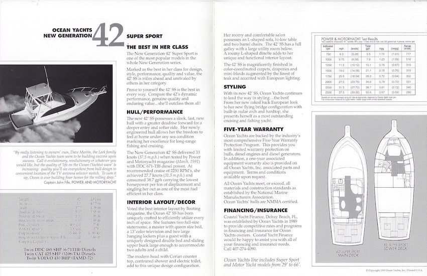 Ocean 42 Super Sport Brochure