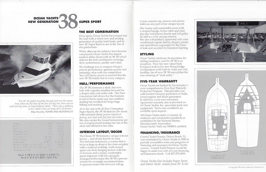 Ocean 38 Super Sport Brochure