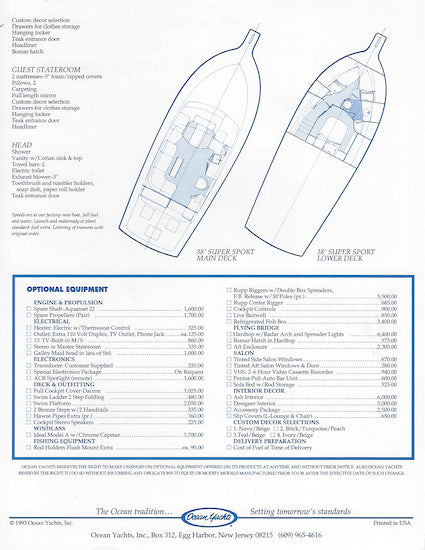 Ocean 38 Super Sport Brochure