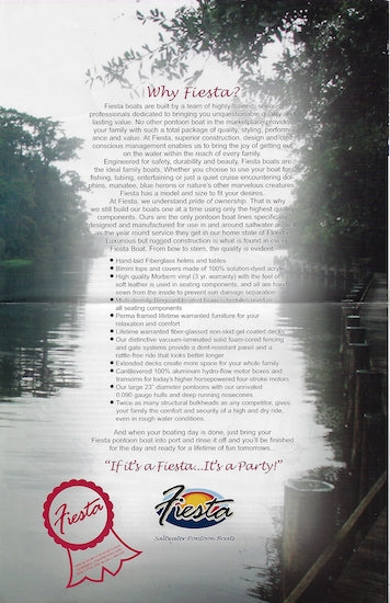 Fiesta Pontoon Boat Brochure