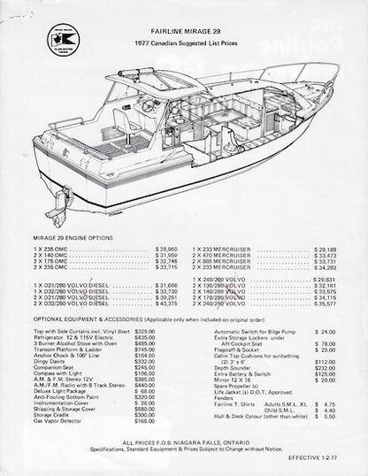 Fairline Mirage 29 Brochure