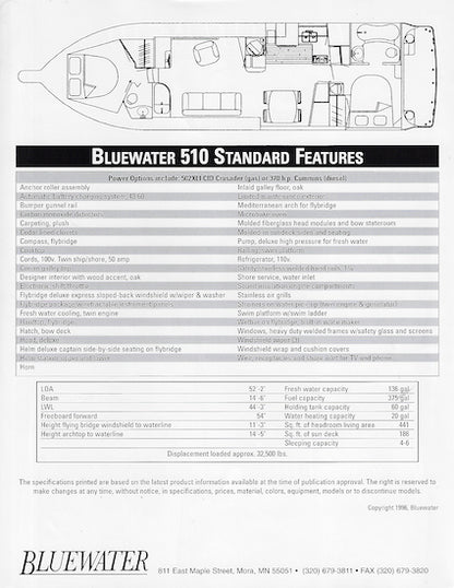 Bluewater 510 Specification Brochure