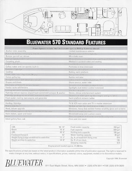 Bluewater 570 Specification Brochure