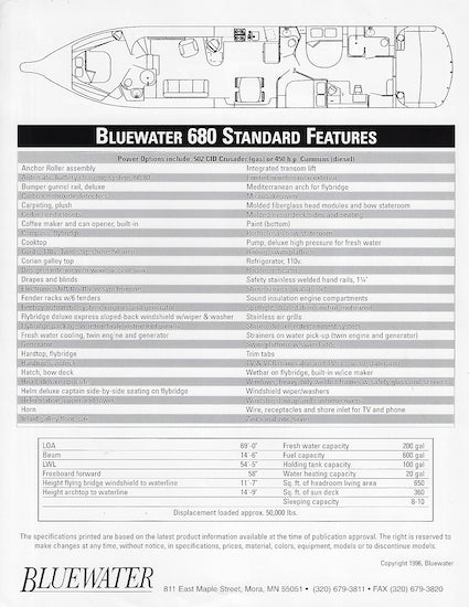 Bluewater 680 Specification Brochure