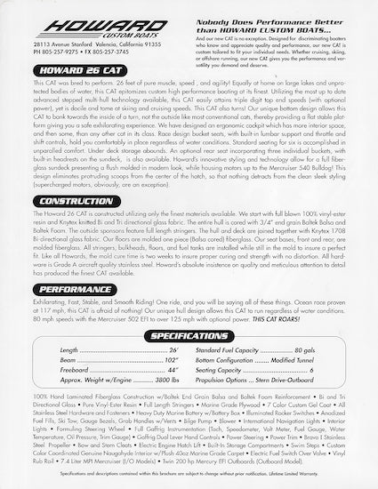 Howard 26 Cat Brochure