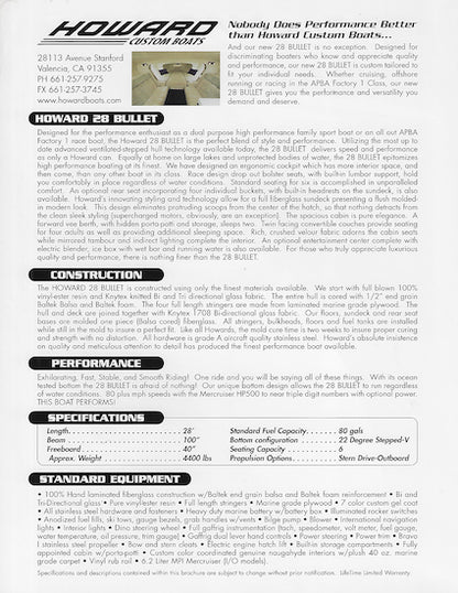 Howard 28 Bullet Brochure
