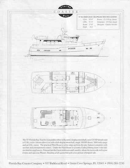 Florida Bay Coaster Specification Brochure