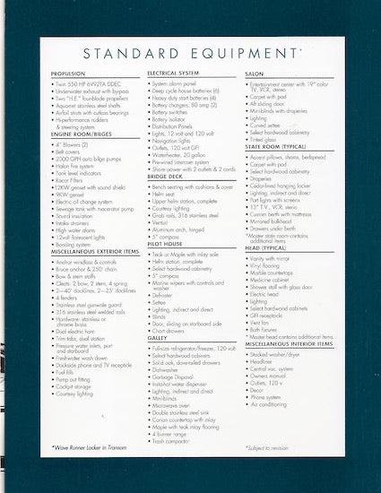 Heisley Caribe 60 Specification Brochure