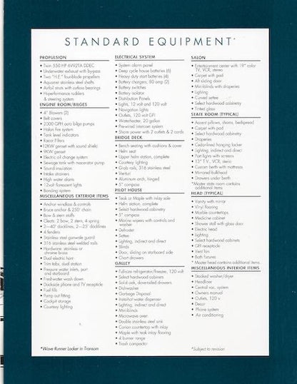 Heisley Caribe 60 Specification Brochure