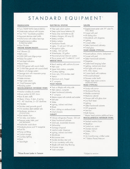 Heisley Caribe 72 Specification Brochure