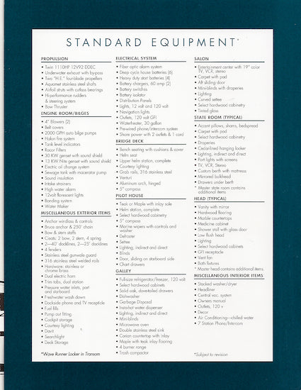 Heisley Caribe 76 Specification Brochure