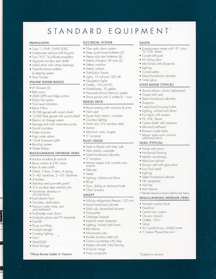Heisley Caribe 80 Specification Brochure