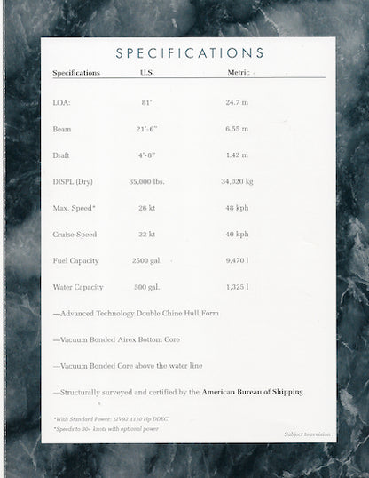 Heisley Caribe 80 Specification Brochure