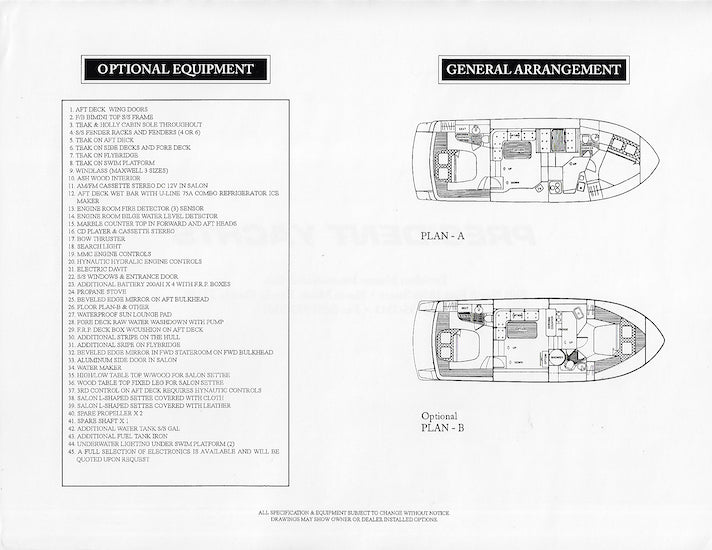 President 395 Sun Deck Specification Brochure