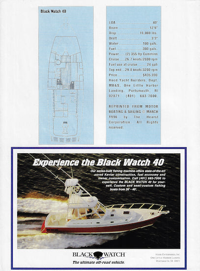Black Watch 40 Motorboating & Sailing Magazine Reprint
