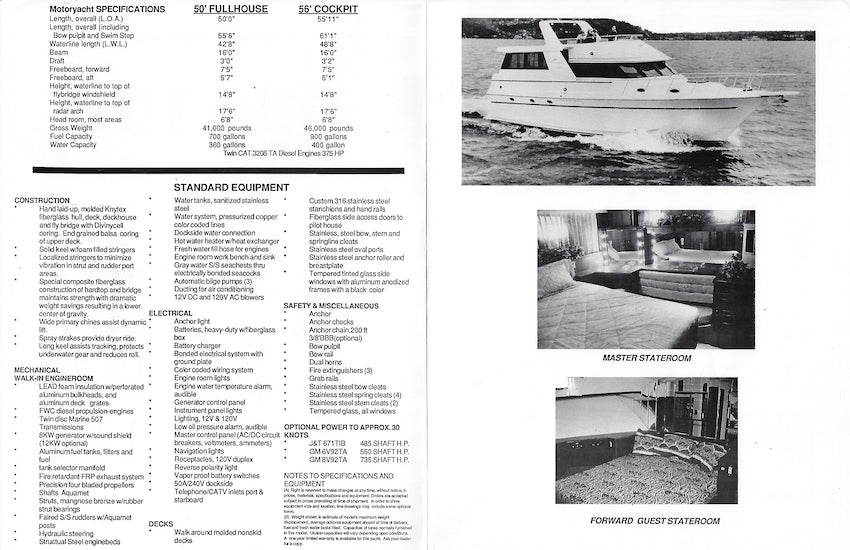 High Tech 50 / 56 Motoryacht Brochure