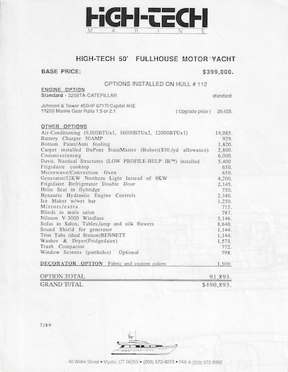 High Tech 50 / 56 Motoryacht Brochure