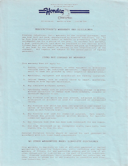 Ski Centurion 1983 Price List