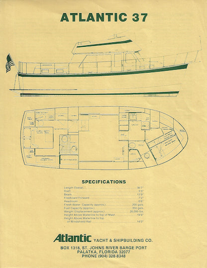 Atlantic 37 Long Range Cruiser Specification Brochure