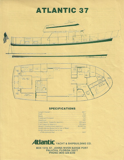 Atlantic 37 Long Range Cruiser Specification Brochure